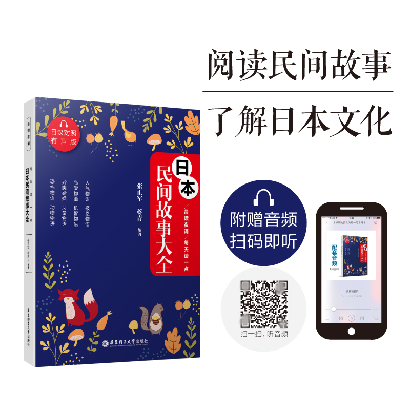 晨读夜诵每天读一点日文日本民间故事大全集有声版日汉对照读物日语文学小说中文翻译阅读书籍-封面