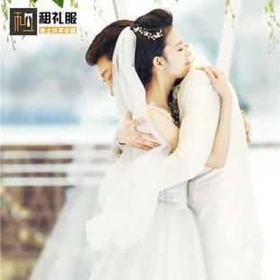 白色新郎礼服租赁结婚西服正装出租户外婚纱摄影礼服婚纱照租赁