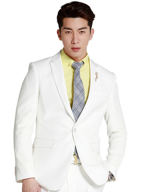白色单上衣韩版西装男新郎结婚宴会明星款商务时尚透气09X单西