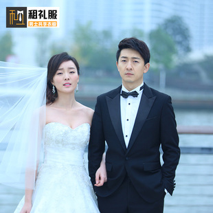 男士西装租赁套装男结婚正装三件套婚礼伴郎服商务韩版修身塔士帅