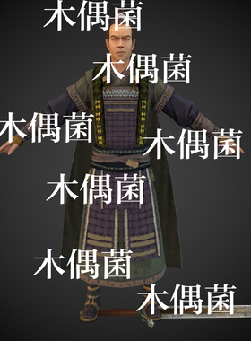 c4d fbx obj格式绑定韩风古代侍卫将士人物男低模文件 非实物C636