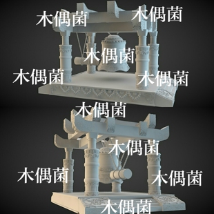 maya c4d 3dmax fbx obj寺庙敲钟撞钟台柱子花纹文件 非实物C196