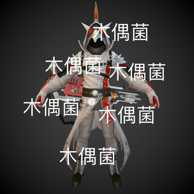 c4d fbx格式骨骼绑定喷枪战士刺客人物文件 非实物C969