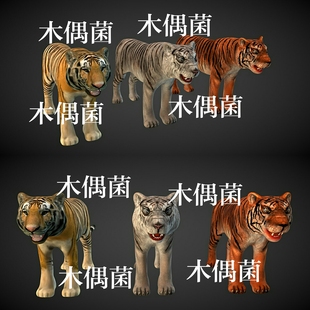 骨骼绑定带动作简模老虎模型文件 fbx格式 非实物C337 c4d unity