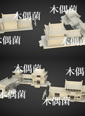 maya 3dmax c4d fbx obj古风古代建筑屋顶房子药店文件非实物C277