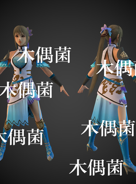 c4d fbx obj格式古代古风美女面部骨骼绑定人物文件 非实物C467