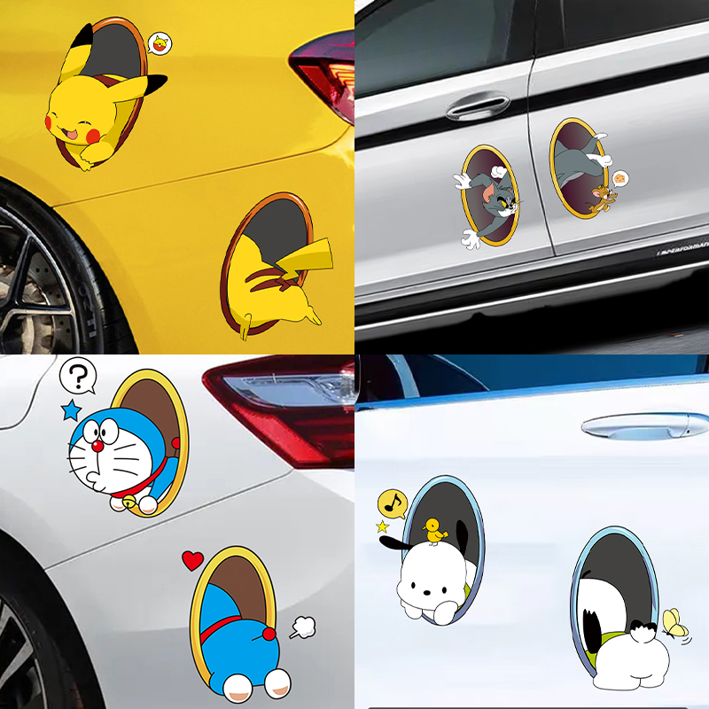 汽车贴纸卡通时空洞装饰贴纸防水