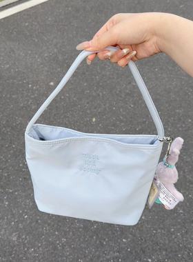 韩国mucu and ebony 时尚刺绣高弹防水尼龙百搭休闲腋下单肩女包