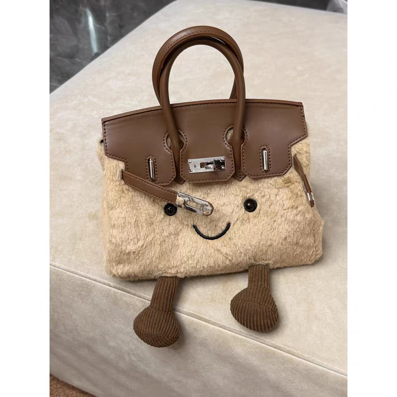 韩系可爱毛绒凯莉包2025新款高级感卡通手提包小众通勤单肩斜挎包,箱包皮具/热销女包/男包,通用款女包,淘宝优惠券,粉丝福利购,淘宝优惠卷