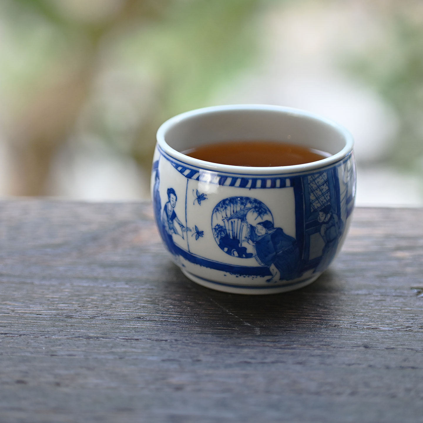 沁茗堂 青花手绘西厢记主人杯 纯手工功夫茶具品茗杯茶杯100ml