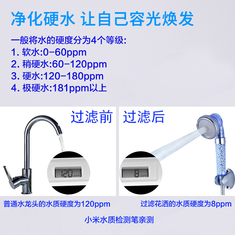 国际直邮通用软化水质过滤硬水英国欧洲花洒喷头调档洗澡淋浴软水