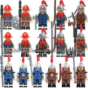 兼容国产中古代士兵KT1091大明神机营明朝士兵明军积木人仔玩具