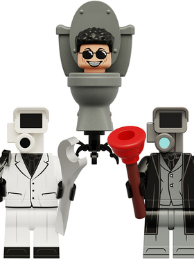 兼容小颗粒马桶人超级泰坦监控人电视人音响人仔K2141拼装玩具