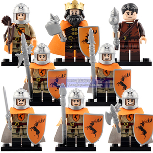 科睿KT1029权力游戏鹿家兵剑步兵枪步兵长戟兵积木人仔男孩玩具