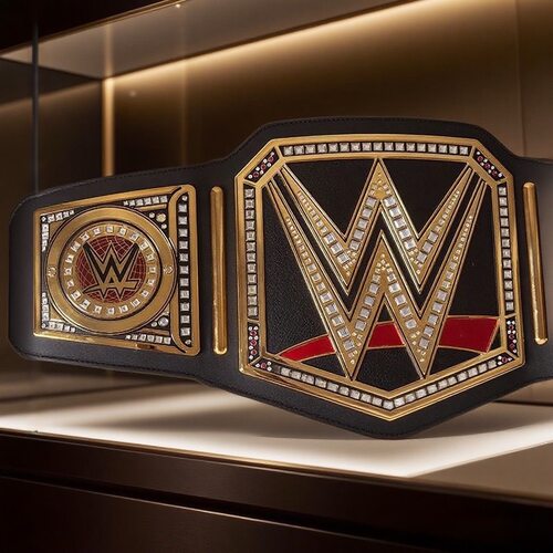 WWE世界重量级冠军腰带拳击比赛1/1金腰带格斗纪念冠军奖品收藏
