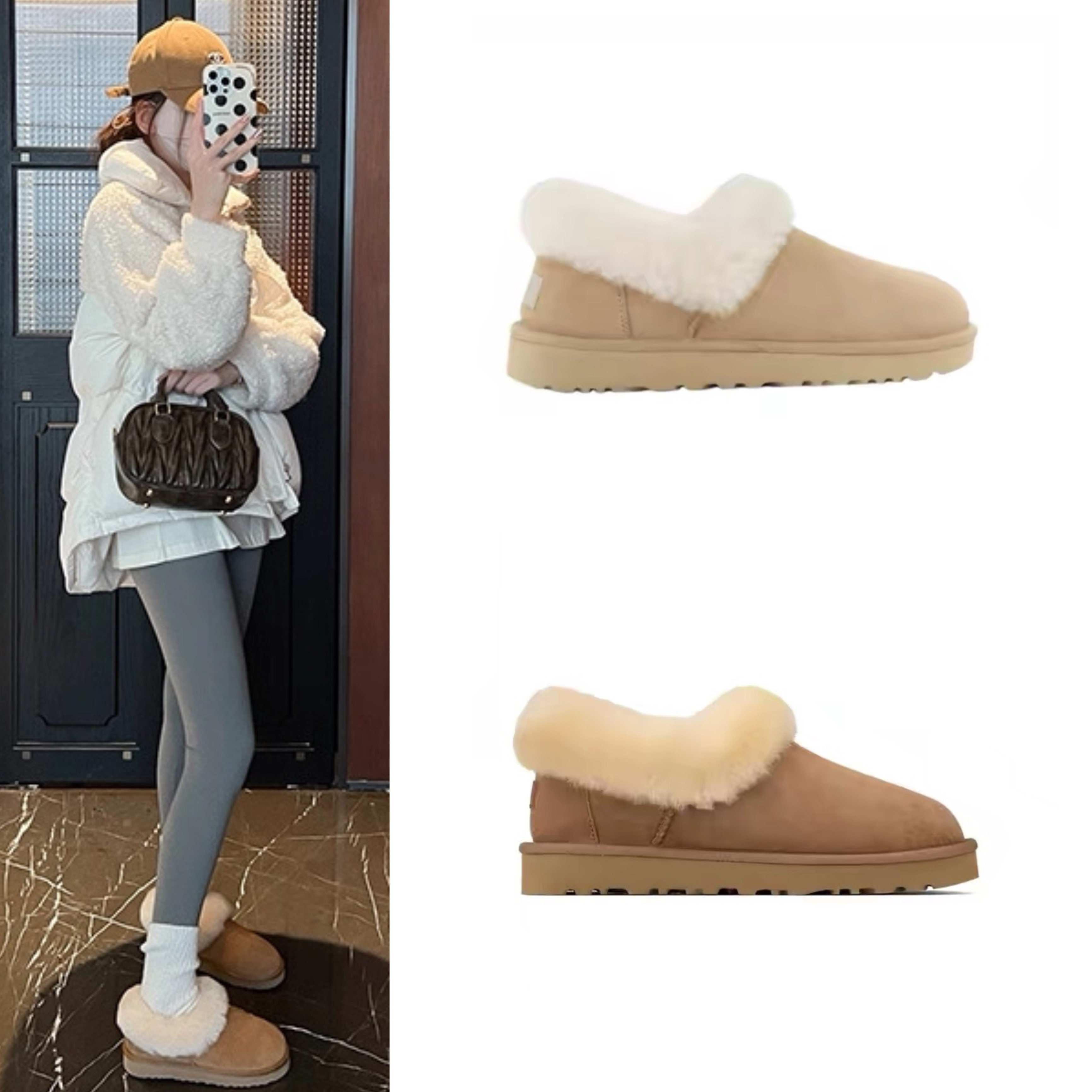 白鹿同款雪地靴v字口皮毛一体羊毛短靴外穿羊毛厚底毛毛加绒棉鞋,女鞋,时尚雪地靴,淘宝优惠券,粉丝福利购,淘宝优惠卷