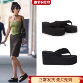 人字拖欧美外穿松糕厚底高跟防滑沙滩夹趾凉鞋 夏季 贝拉Bella同款