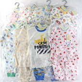 高腰护肚睡衣80 出口日单纯棉儿童家居服套装 男女童长袖 130