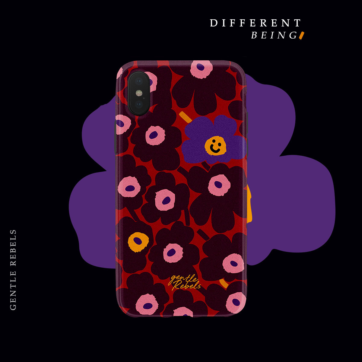 GENTLE REBELS 太阳花雏菊手机壳ins笑脸网红15promax适用苹果iphone14酒红色北欧设计师小众文艺小清新花朵,3C数码配件,手机保护套/壳,淘宝优惠券,粉丝福利购,淘宝优惠卷