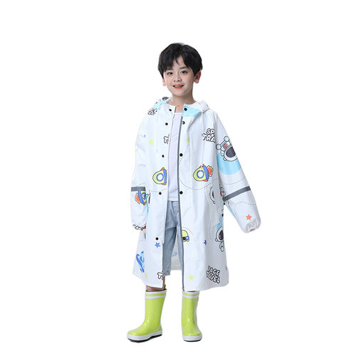 2024新款儿童雨衣小学生专用儿童雨衣男童女孩上学便携大童双帽檐