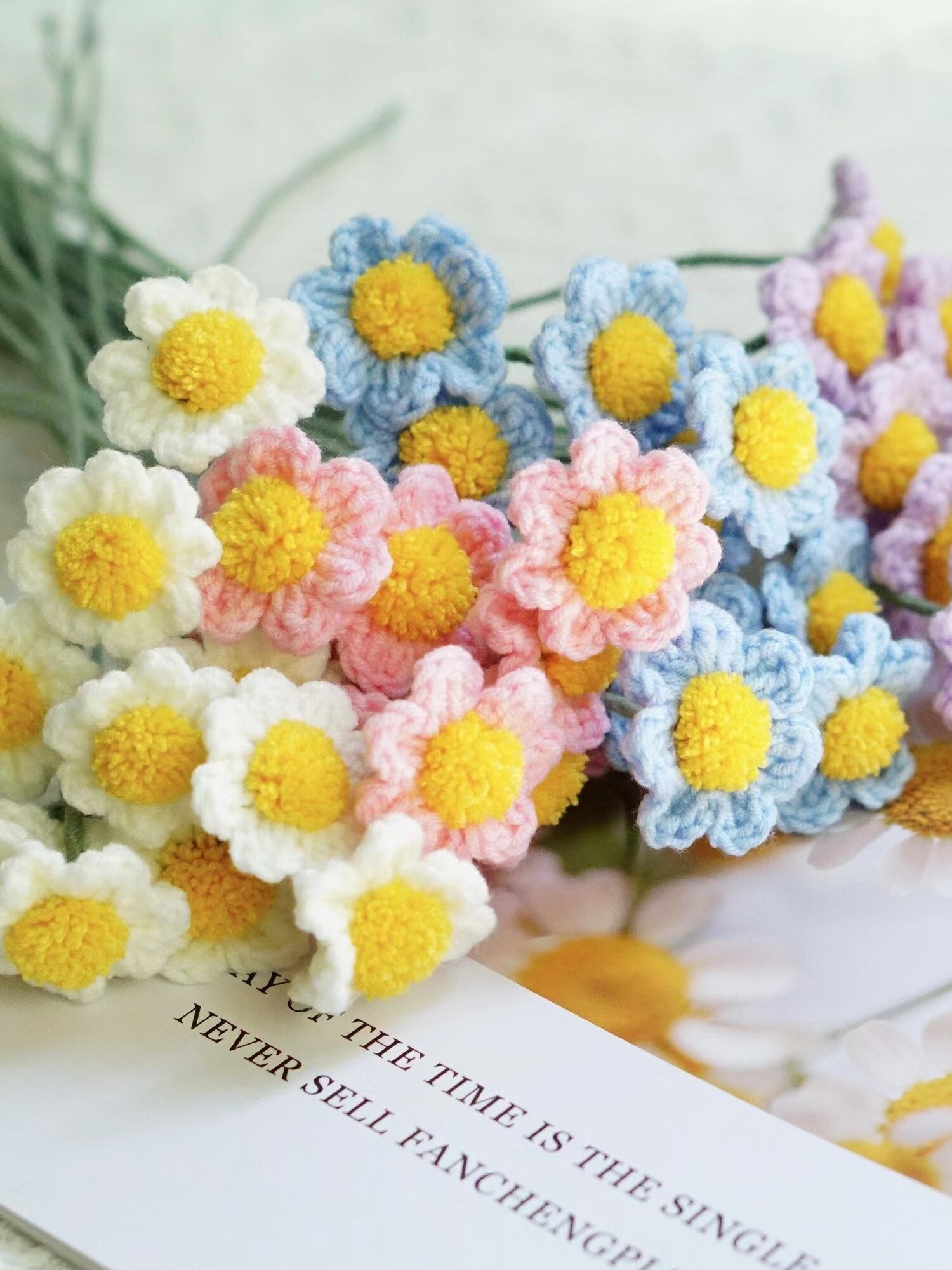 GONGBO HANDMADE CHAMOMILE BOUQUET DIY CROCHET WOOL MATERIAL PACK ARTIFICIAL FLOWER NOVICE HOMEMADE GIFTS