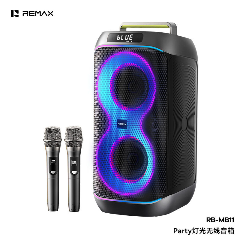 REMAX睿量Party灯光无线蓝牙音箱自带双麦克风强劲低音炮跨境热销