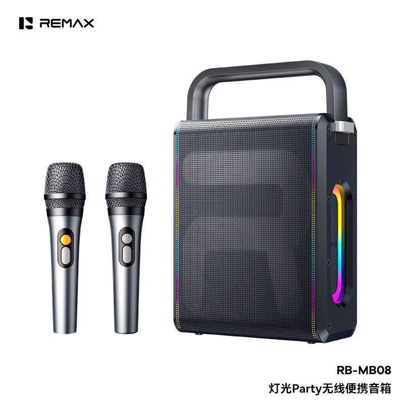REMAX睿量灯光Party无线便携音箱带麦克风户外广场高保真K歌音响