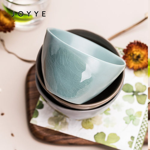 JOYYE卓艺陶瓷北欧风手捏创意饭碗大沙拉碗简约家用小吃碗泡面碗 - 封面