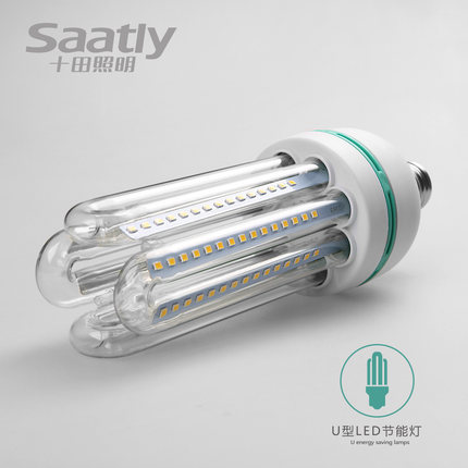 十田照明led节能灯泡家用超亮 螺旋U型灯管E27螺口玉米灯白光40瓦