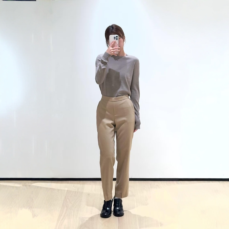 THEORY松紧腰直筒裤经典休闲裤