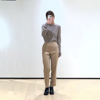 THEORY松紧腰直筒裤经典休闲裤