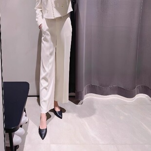 Theory三醋酯纤维混纺直筒西装裤 N0709218