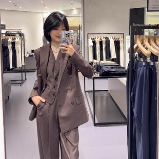 Theory羊毛混纺法兰绒双排扣箱型西装外套O0801103