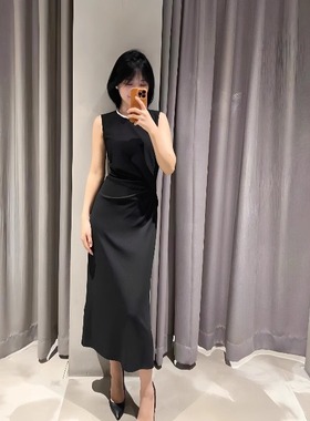 Theory聚酯纤维总裁裙网红裙长裙无袖连衣裙M0725607