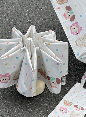 Rosy波点全自动晴雨伞两用女防晒防紫外线黑胶太阳伞折叠小巧遮阳