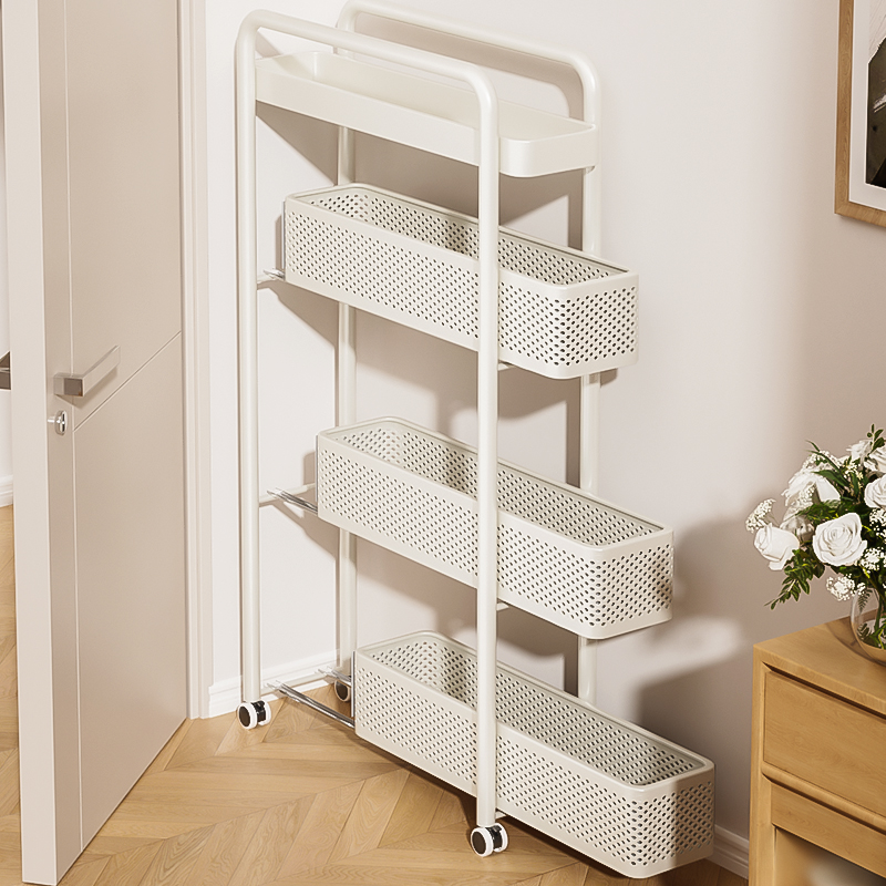 门后夹缝置物架抽拉收纳柜10cm小推车超极窄缝拉篮缝隙厨房收纳架