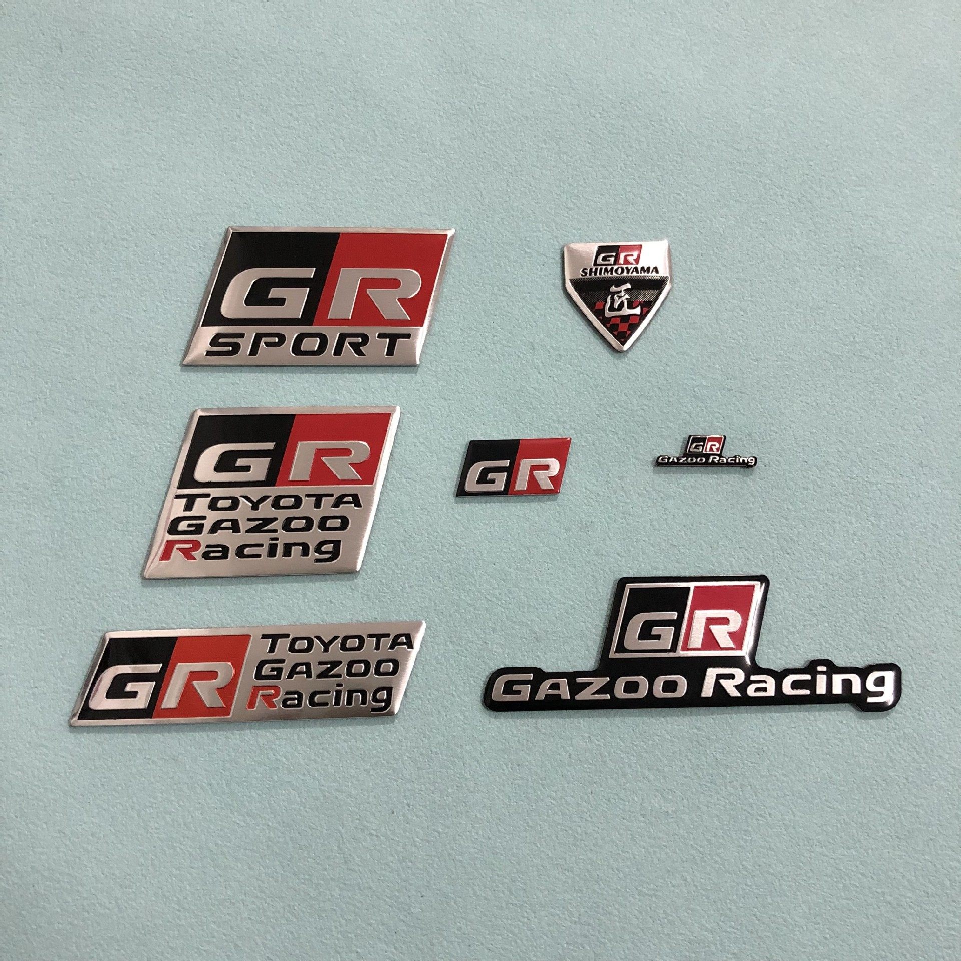 GR车标适用于丰田GAZOO Racing改装金属贴标方向盘贴侧