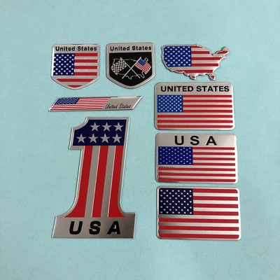美国国旗金属贴标 USA地图装饰尾标 United States铝标划痕铭牌贴