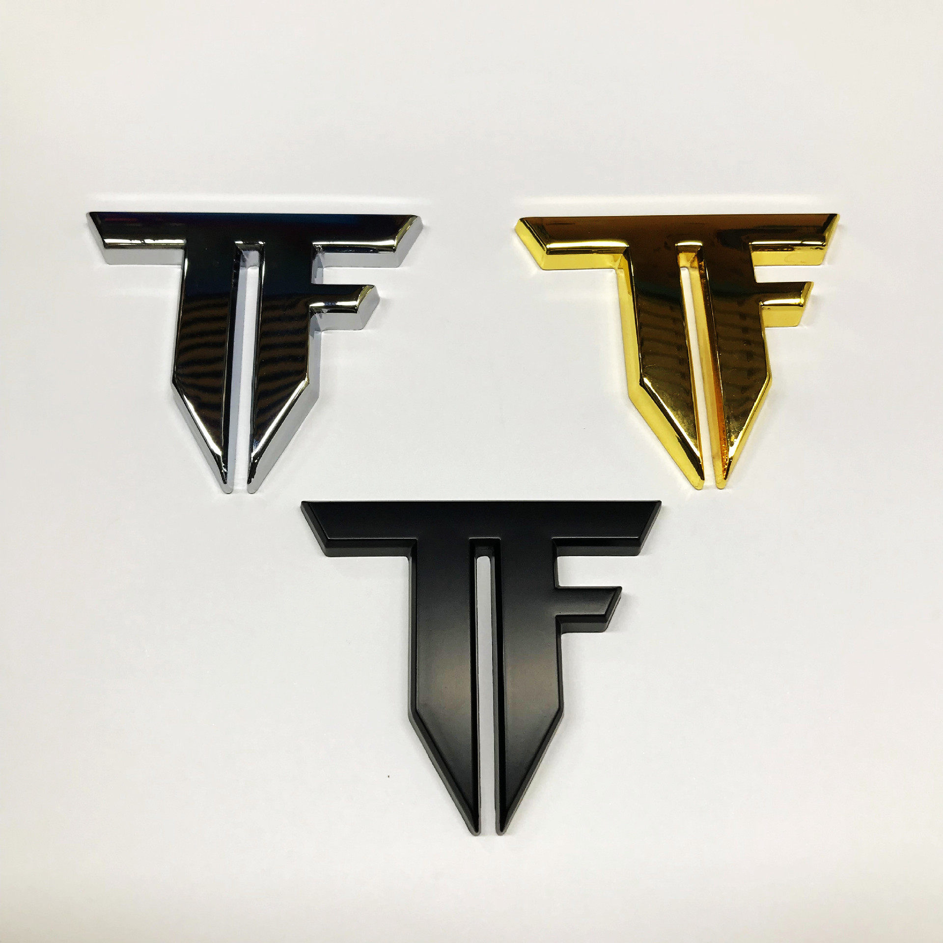 TF车标 个性金属装饰汽车人标志车贴标 3D改装TF车身贴 侧标