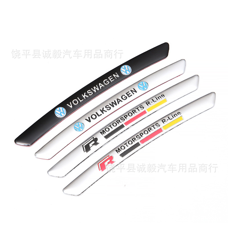 适用于大众凌渡迈腾朗逸高尔夫轮毂装饰贴标轮胎圈车标轮眉金属贴