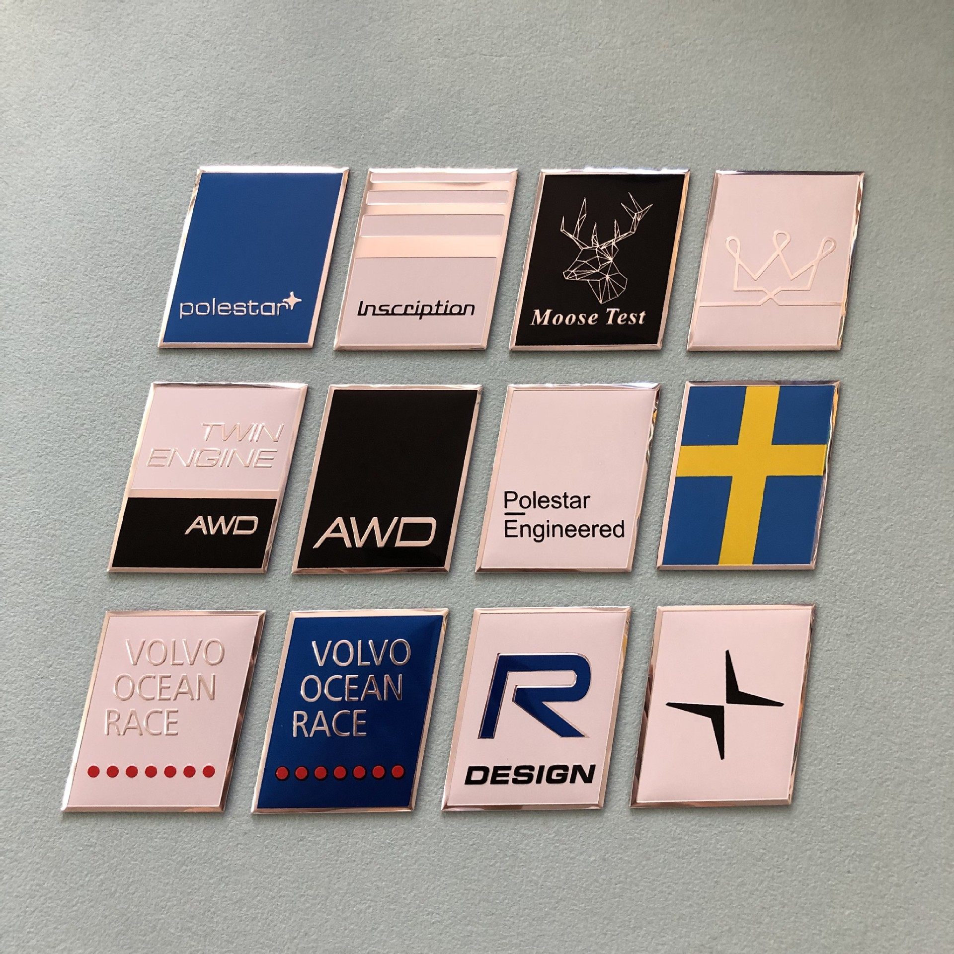 适用沃尔沃XC60S90XC90S6040北极星尾门贴标麋鹿瑞典