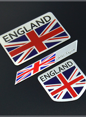 国旗装饰贴汽车英国金属车贴ENGLAND铝标地图贴纸 米字旗叶子板标
