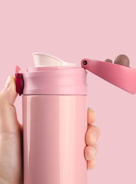 thatgirl保温杯不锈钢保温茶杯简约便携水杯男女学生带滤网弹跳杯