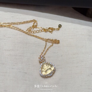 超精致S925纯银天然水沫玉迷你招米佛公吊坠项链新中式 送礼礼物