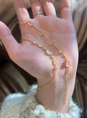 富家千金即视感S925银天然水沫玉镀18k金超透气质精致手链超显白