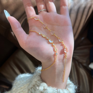 富家千金即视感S925银天然水沫玉镀18k金超透气质精致手链超显白