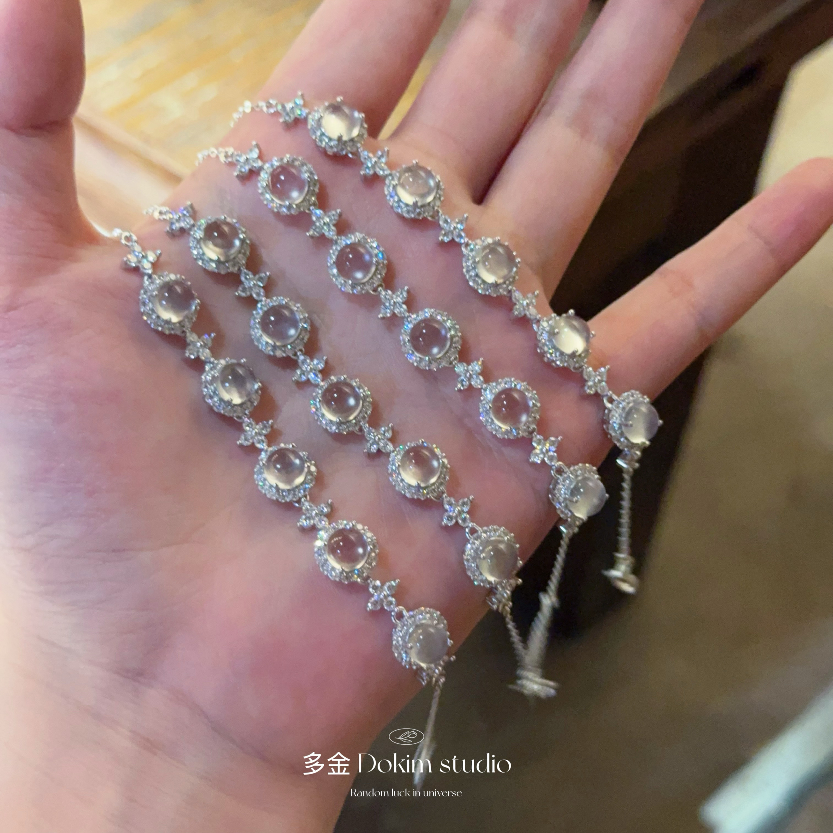 仙女泪 S925纯银天然水沫玉媲美翡翠显白手链新中式精致轻奢首饰