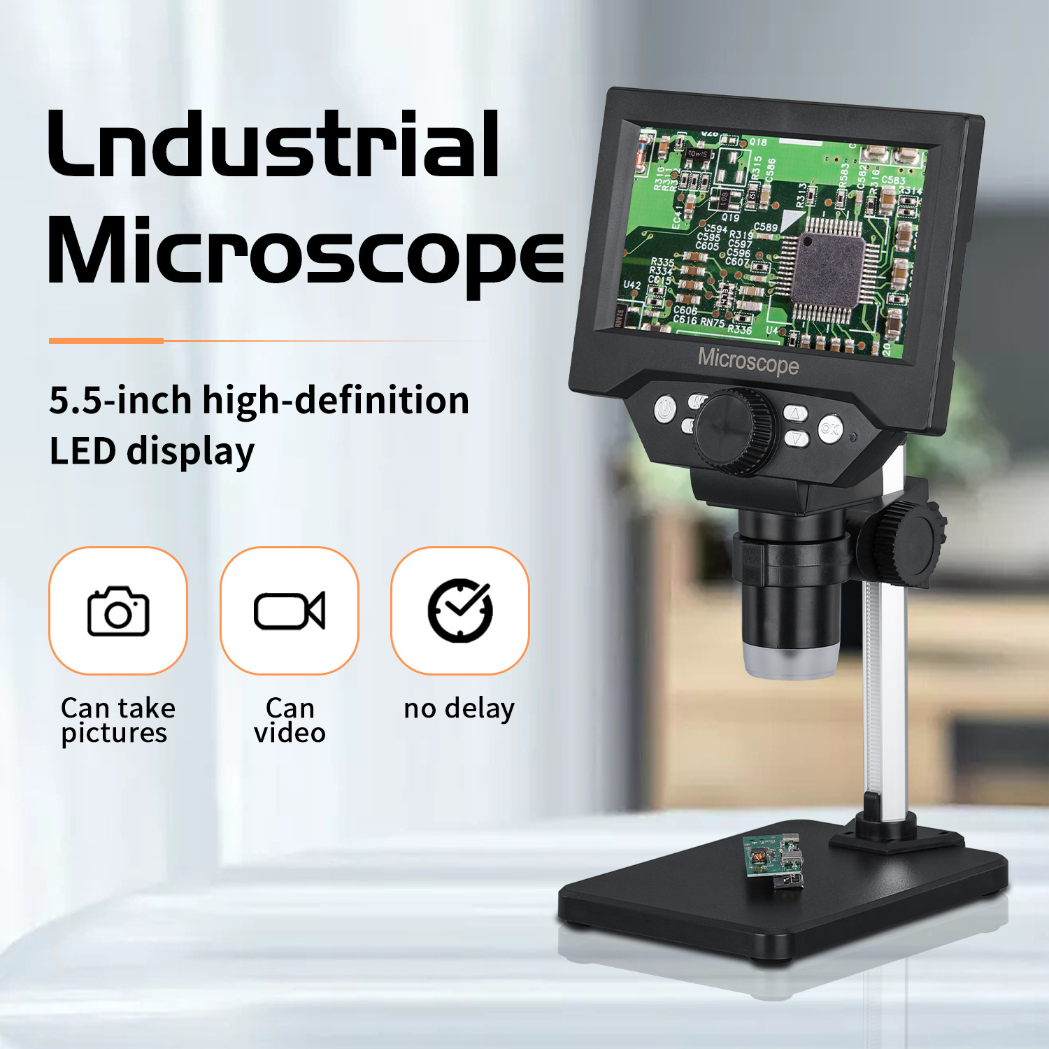 5.5'' LED Digital USB Microscope 1000X Magnification显微镜