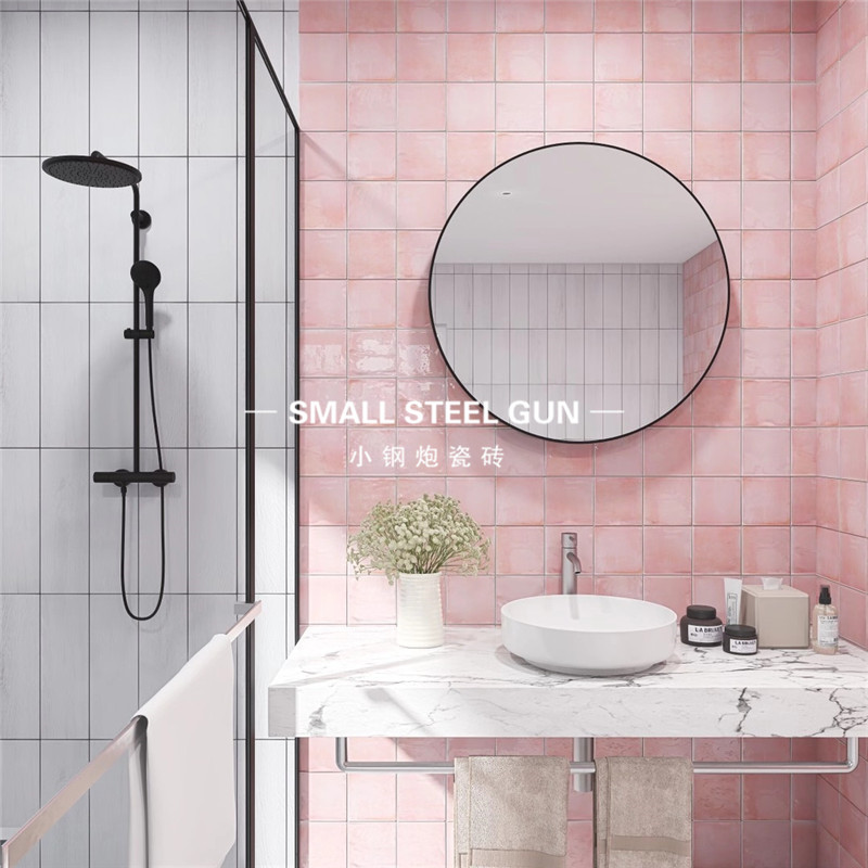 北欧摩洛哥粉色绿色小方砖网红ins厨房卫生间瓷砖阳台浴室墙砖-封面