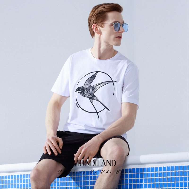 埃及白色休闲百搭弹力棉短袖t恤